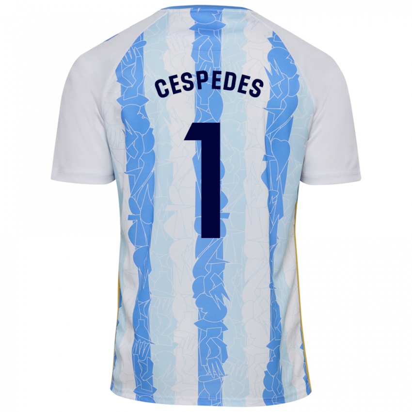 Gyermek Andrés Céspedes #1 Fehér Kék Hazai Jersey 2024/25 Mez Póló Ing