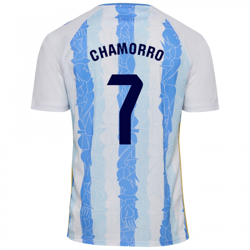 Gyermek Alexis Chamorro #7 Fehér Kék Hazai Jersey 2024/25 Mez Póló Ing