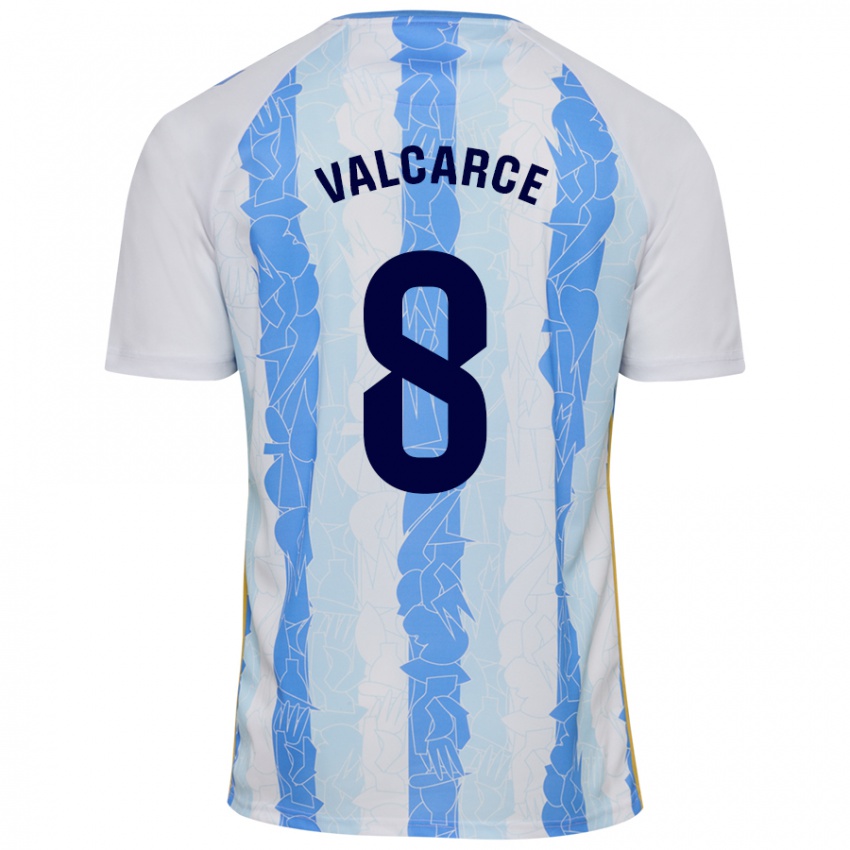 Gyermek Alejandro Valcarce #8 Fehér Kék Hazai Jersey 2024/25 Mez Póló Ing