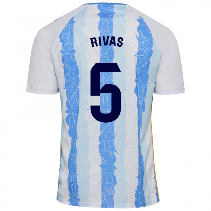 Gyermek Juande Rivas #5 Fehér Kék Hazai Jersey 2024/25 Mez Póló Ing