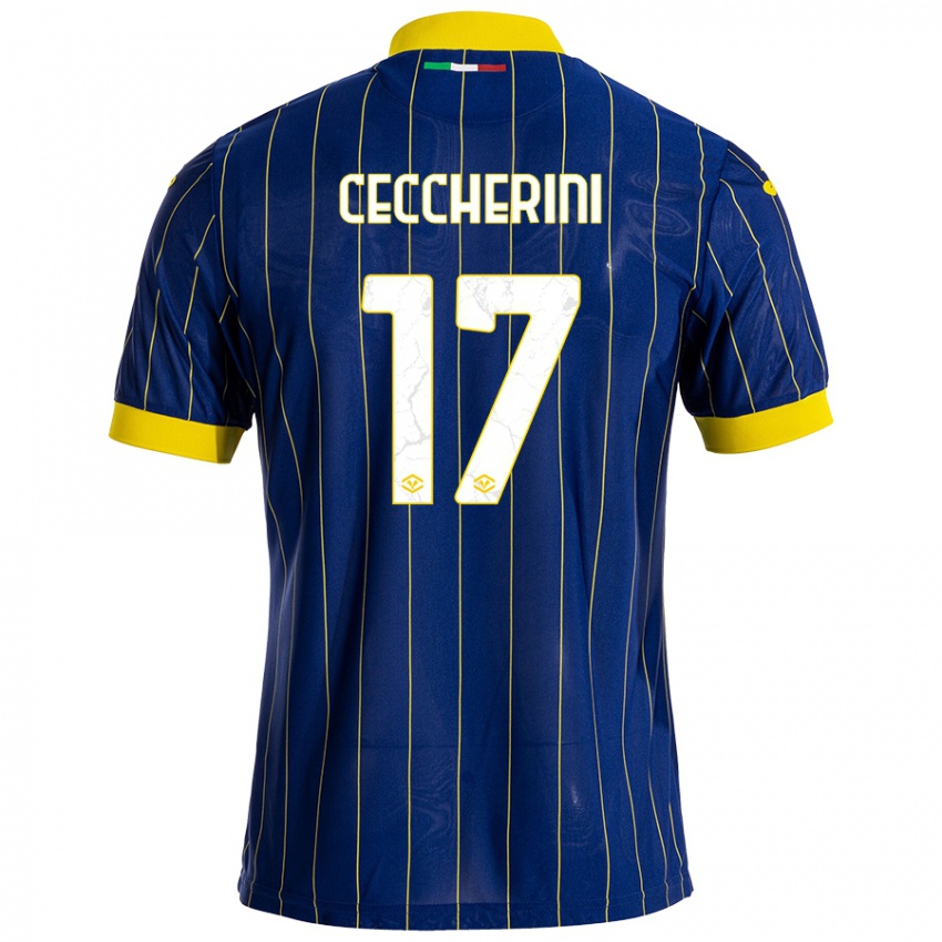 Gyermek Federico Ceccherini #17 Kék Sárga Hazai Jersey 2024/25 Mez Póló Ing