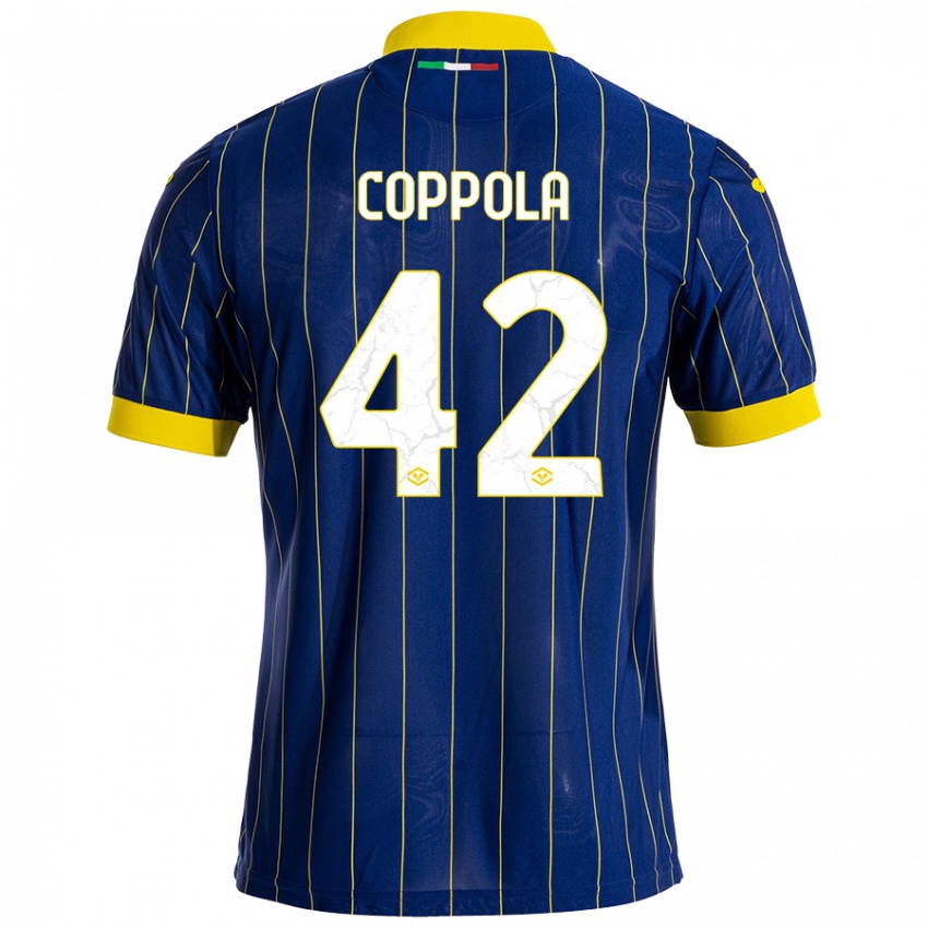 Gyermek Diego Coppola #42 Kék Sárga Hazai Jersey 2024/25 Mez Póló Ing