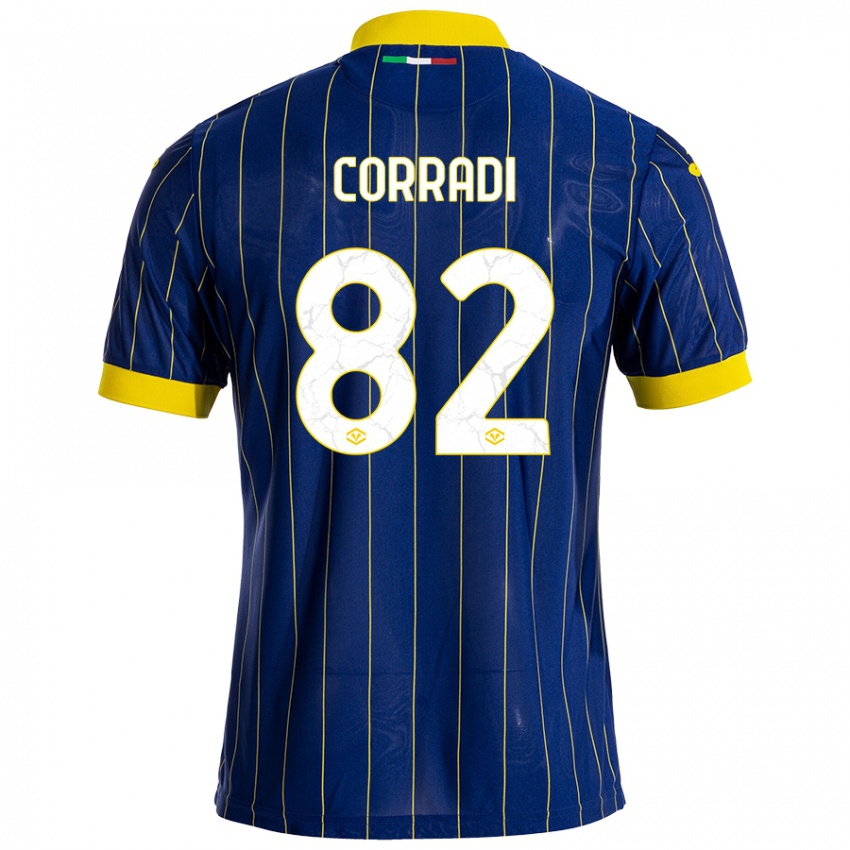 Gyermek Christian Corradi #82 Kék Sárga Hazai Jersey 2024/25 Mez Póló Ing