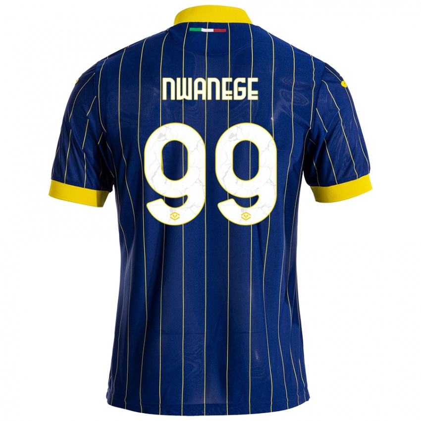 Gyermek Karlson Nwanege #99 Kék Sárga Hazai Jersey 2024/25 Mez Póló Ing