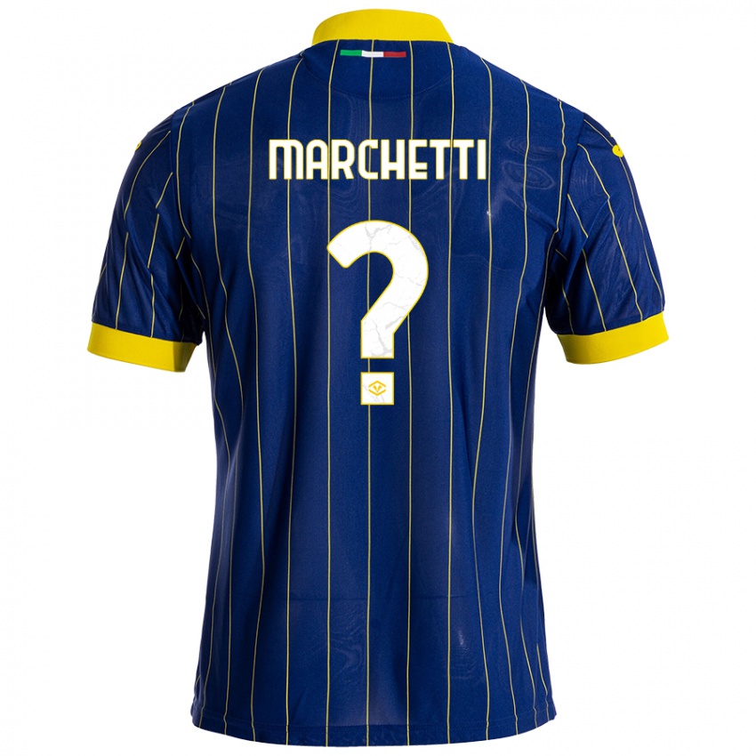 Gyermek Nicolò Marchetti #0 Kék Sárga Hazai Jersey 2024/25 Mez Póló Ing