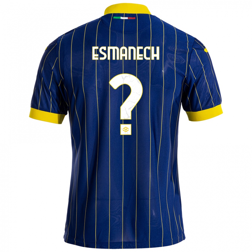 Gyermek Inigo Esmanech #0 Kék Sárga Hazai Jersey 2024/25 Mez Póló Ing