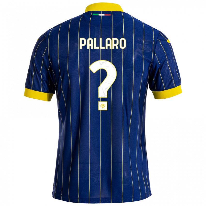 Gyermek Alessandro Pallaro #0 Kék Sárga Hazai Jersey 2024/25 Mez Póló Ing