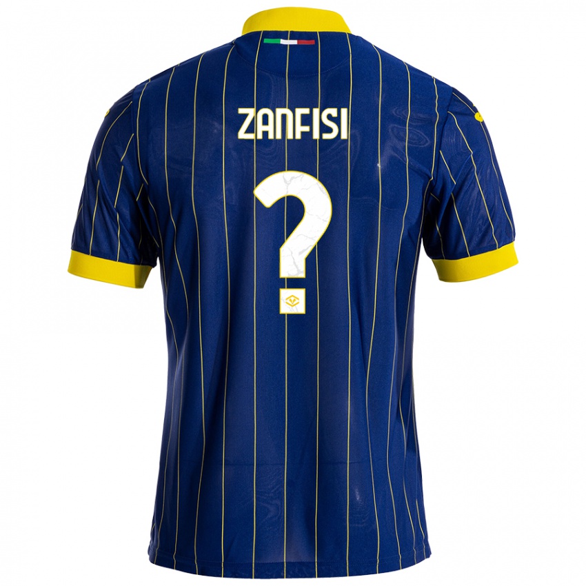 Gyermek Riccardo Zanfisi #0 Kék Sárga Hazai Jersey 2024/25 Mez Póló Ing