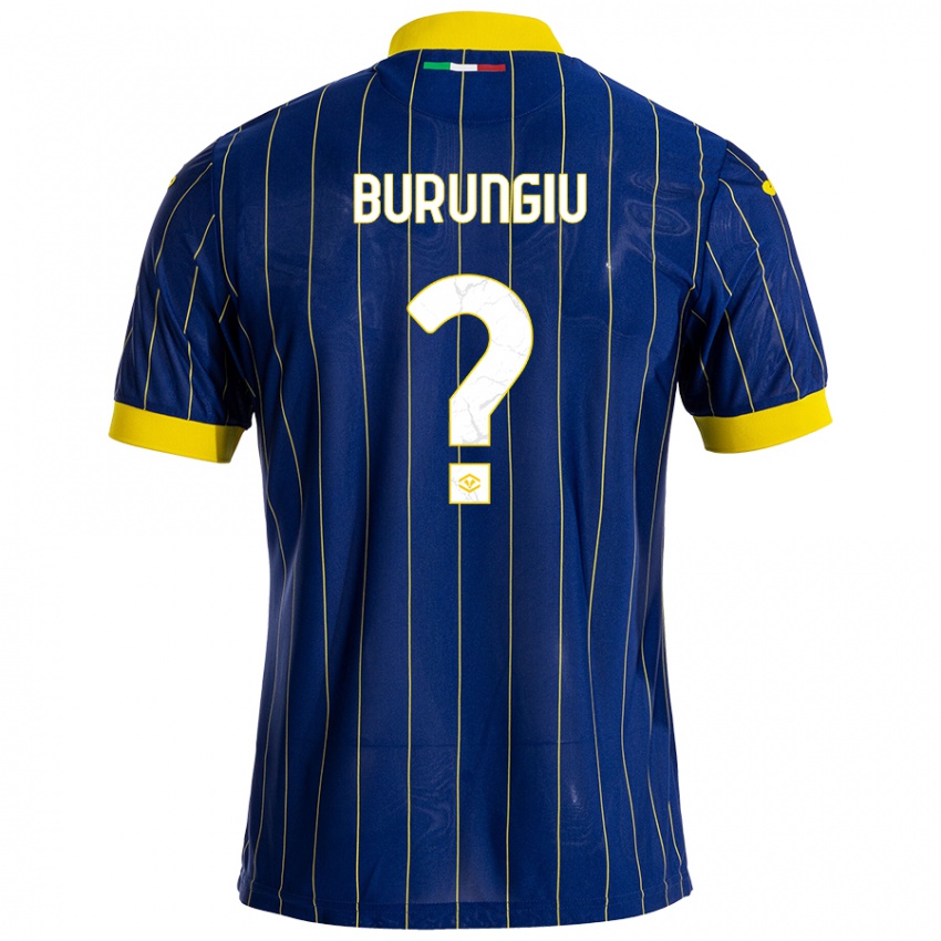 Gyermek Luca Burungiu #0 Kék Sárga Hazai Jersey 2024/25 Mez Póló Ing