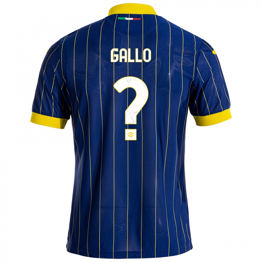 Gyermek Alessio Gallo #0 Kék Sárga Hazai Jersey 2024/25 Mez Póló Ing