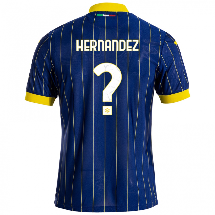 Gyermek Joaquin Hernandez #0 Kék Sárga Hazai Jersey 2024/25 Mez Póló Ing