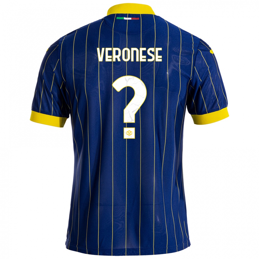 Gyermek Filippo Veronese #0 Kék Sárga Hazai Jersey 2024/25 Mez Póló Ing