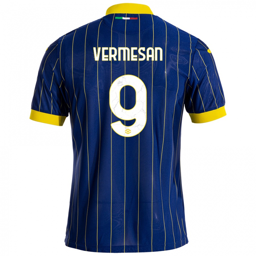 Gyermek Ioan Vermesan #9 Kék Sárga Hazai Jersey 2024/25 Mez Póló Ing