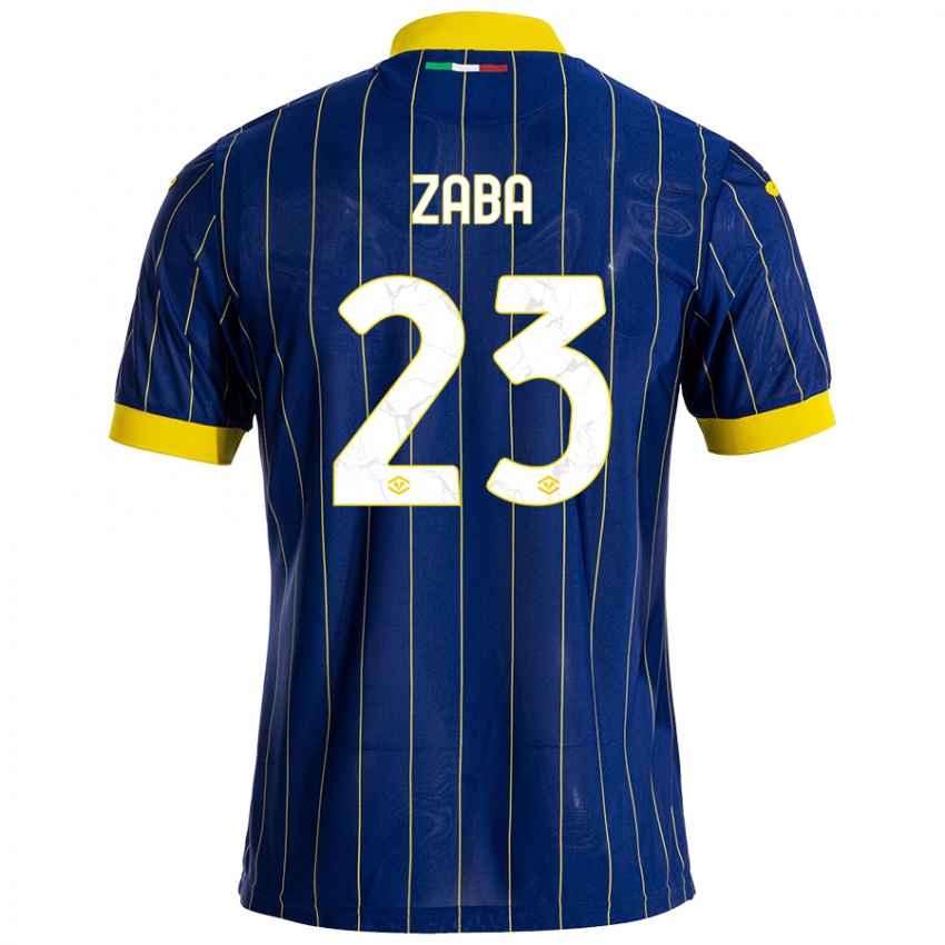 Gyermek Nelson Zaba #23 Kék Sárga Hazai Jersey 2024/25 Mez Póló Ing