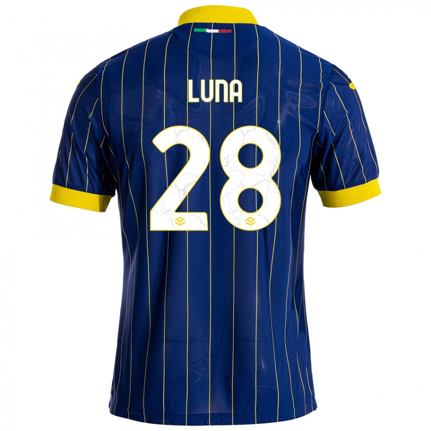 Gyermek Agustín Luna #28 Kék Sárga Hazai Jersey 2024/25 Mez Póló Ing