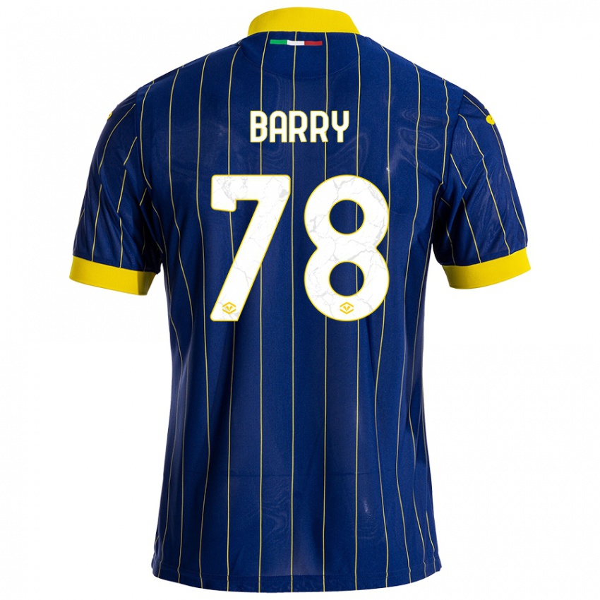 Gyermek Oumar Barry #78 Kék Sárga Hazai Jersey 2024/25 Mez Póló Ing