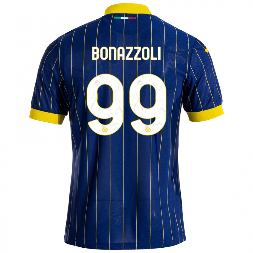 Gyermek Federico Bonazzoli #99 Kék Sárga Hazai Jersey 2024/25 Mez Póló Ing