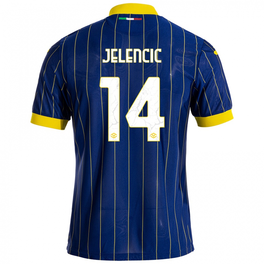 Gyermek Ana Jelencic #14 Kék Sárga Hazai Jersey 2024/25 Mez Póló Ing