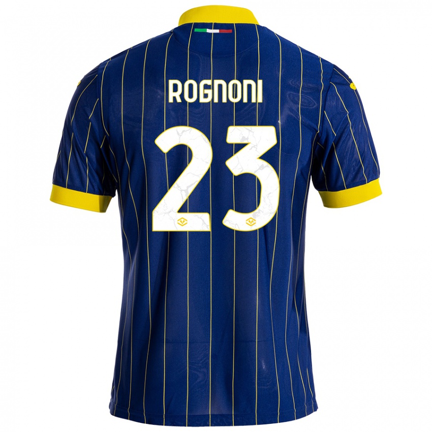 Gyermek Alessia Rognoni #23 Kék Sárga Hazai Jersey 2024/25 Mez Póló Ing