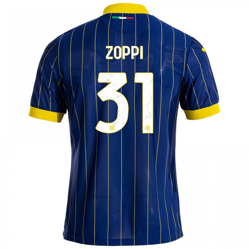 Gyermek Sofia Zoppi #31 Kék Sárga Hazai Jersey 2024/25 Mez Póló Ing