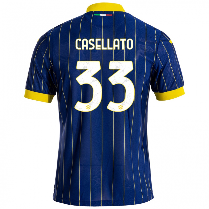 Gyermek Elisa Casellato #33 Kék Sárga Hazai Jersey 2024/25 Mez Póló Ing