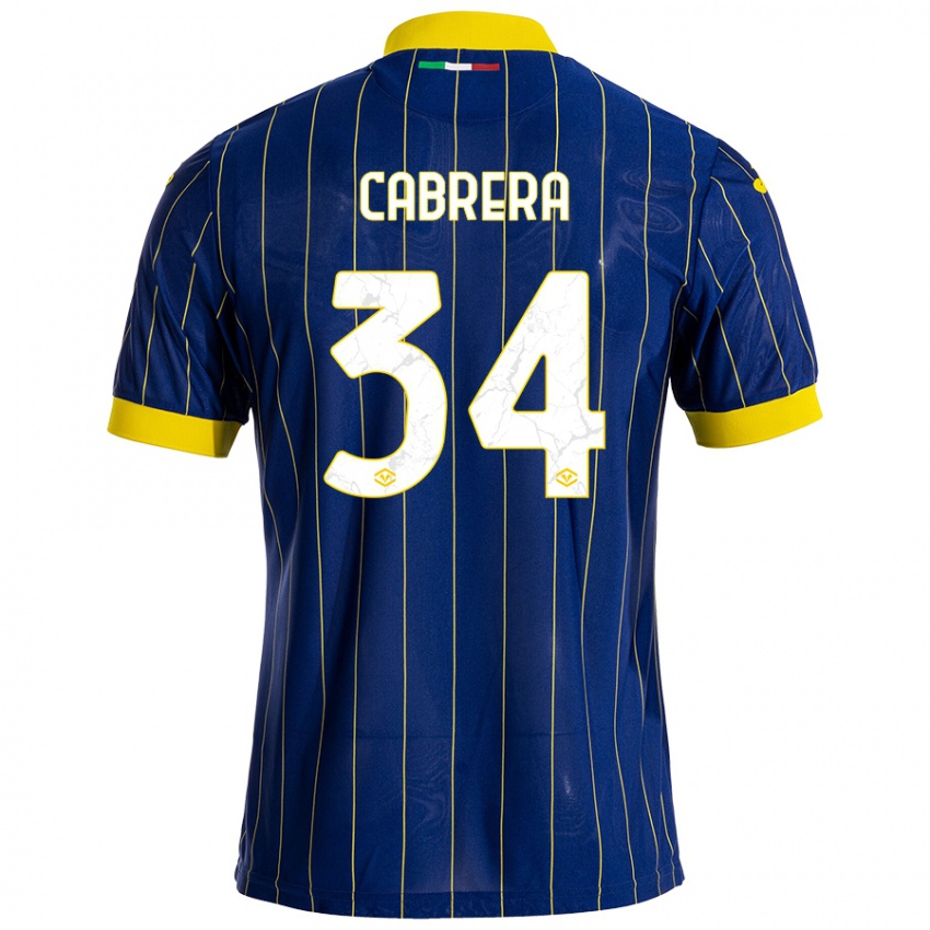 Gyermek Ilena Cabrera #34 Kék Sárga Hazai Jersey 2024/25 Mez Póló Ing