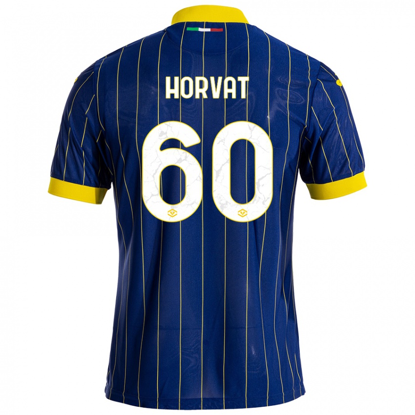 Gyermek Mihaela Horvat #60 Kék Sárga Hazai Jersey 2024/25 Mez Póló Ing