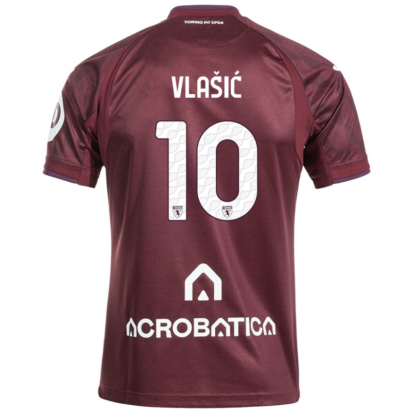 Gyermek Nikola Vlasic #10 Barna Fehér Hazai Jersey 2024/25 Mez Póló Ing