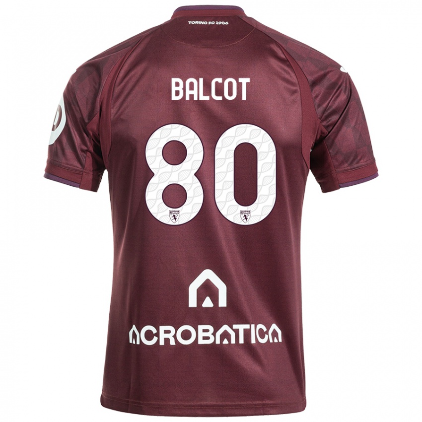 Gyermek Côme Bianay Balcot #80 Barna Fehér Hazai Jersey 2024/25 Mez Póló Ing