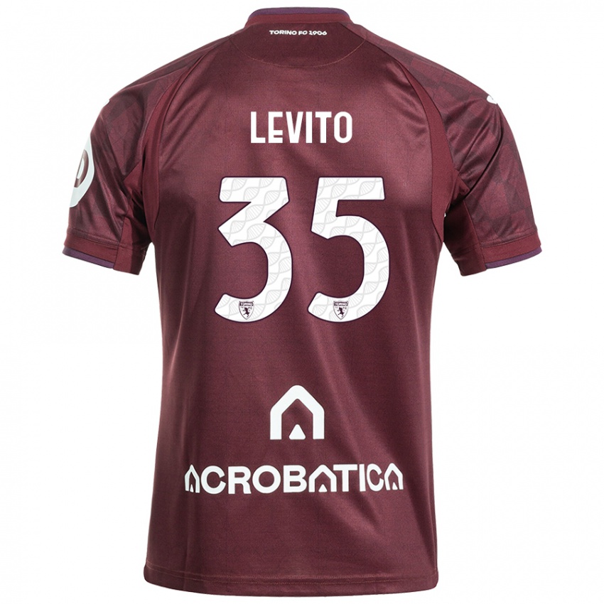 Gyermek Isabeau Levito #35 Barna Fehér Hazai Jersey 2024/25 Mez Póló Ing