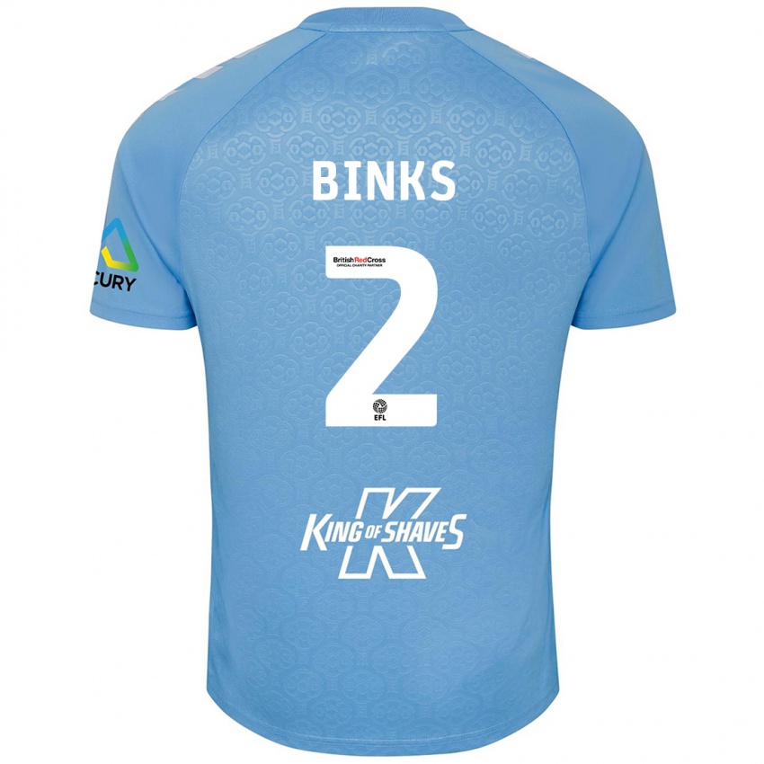 Gyermek Luis Binks #2 Kék Fehér Hazai Jersey 2024/25 Mez Póló Ing