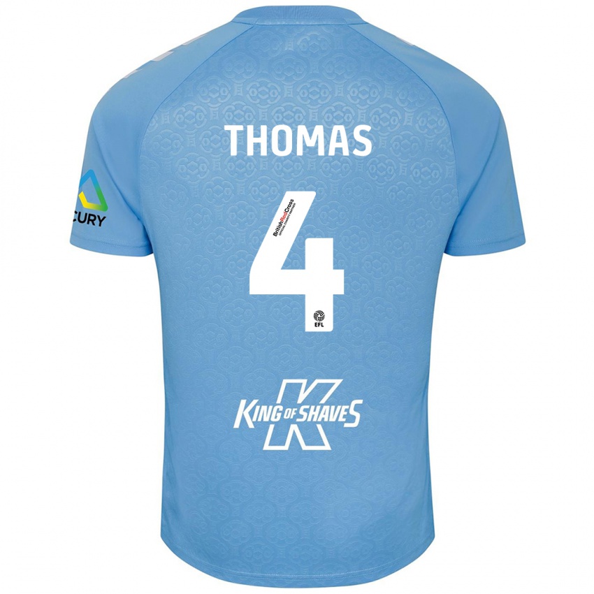 Gyermek Bobby Thomas #4 Kék Fehér Hazai Jersey 2024/25 Mez Póló Ing