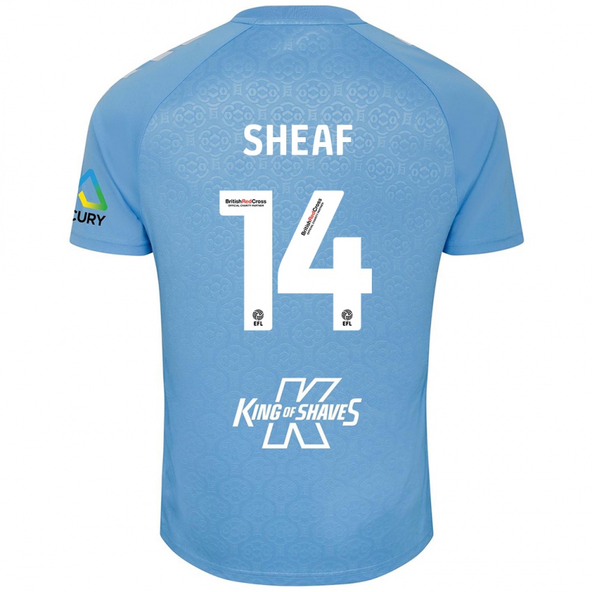 Gyermek Ben Sheaf #14 Kék Fehér Hazai Jersey 2024/25 Mez Póló Ing