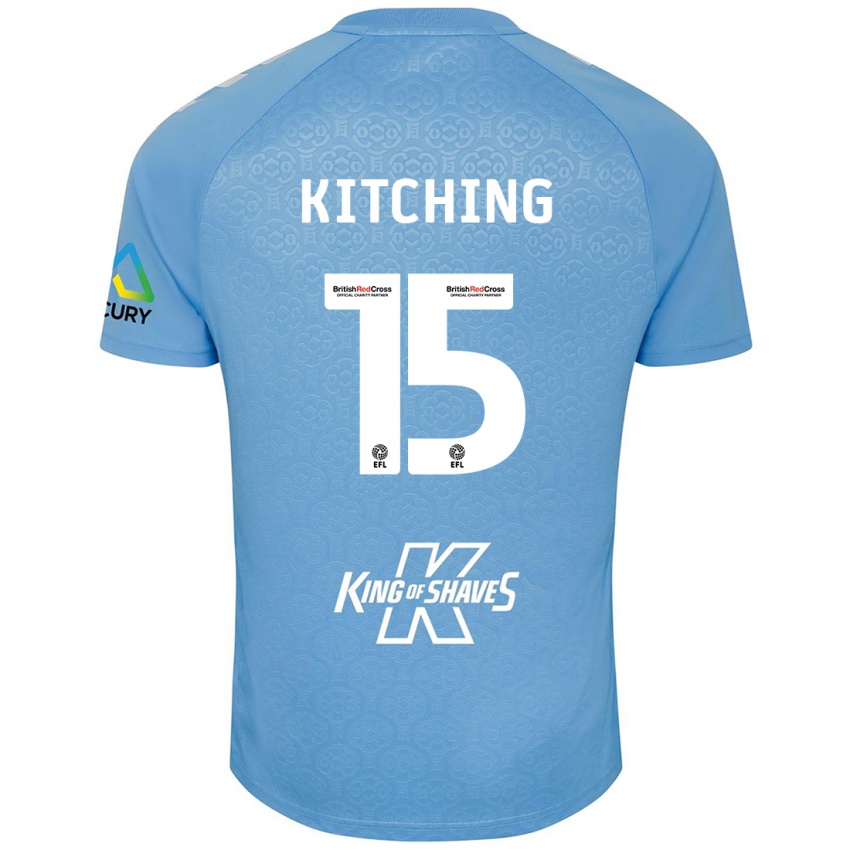 Gyermek Liam Kitching #15 Kék Fehér Hazai Jersey 2024/25 Mez Póló Ing