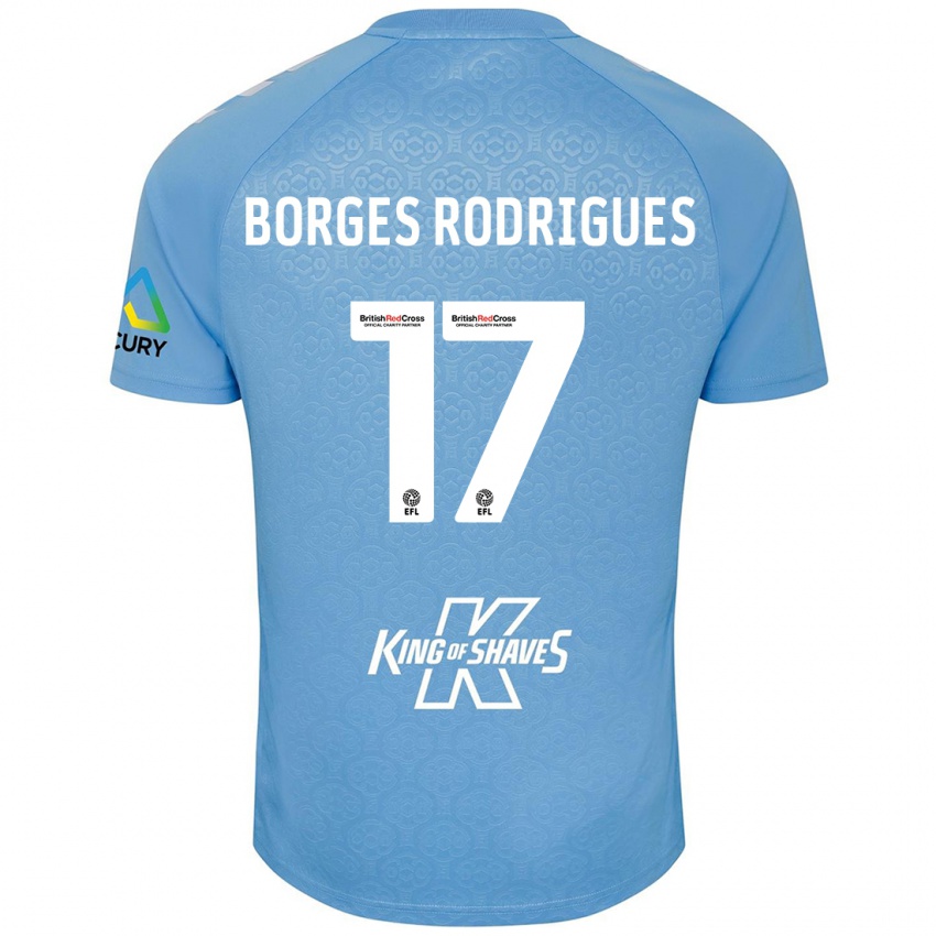 Gyermek Raphael Borges Rodrigues #17 Kék Fehér Hazai Jersey 2024/25 Mez Póló Ing