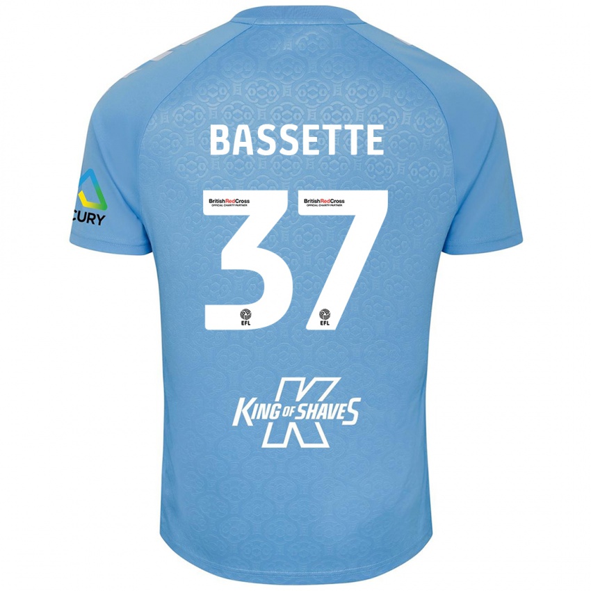 Gyermek Norman Bassette #37 Kék Fehér Hazai Jersey 2024/25 Mez Póló Ing