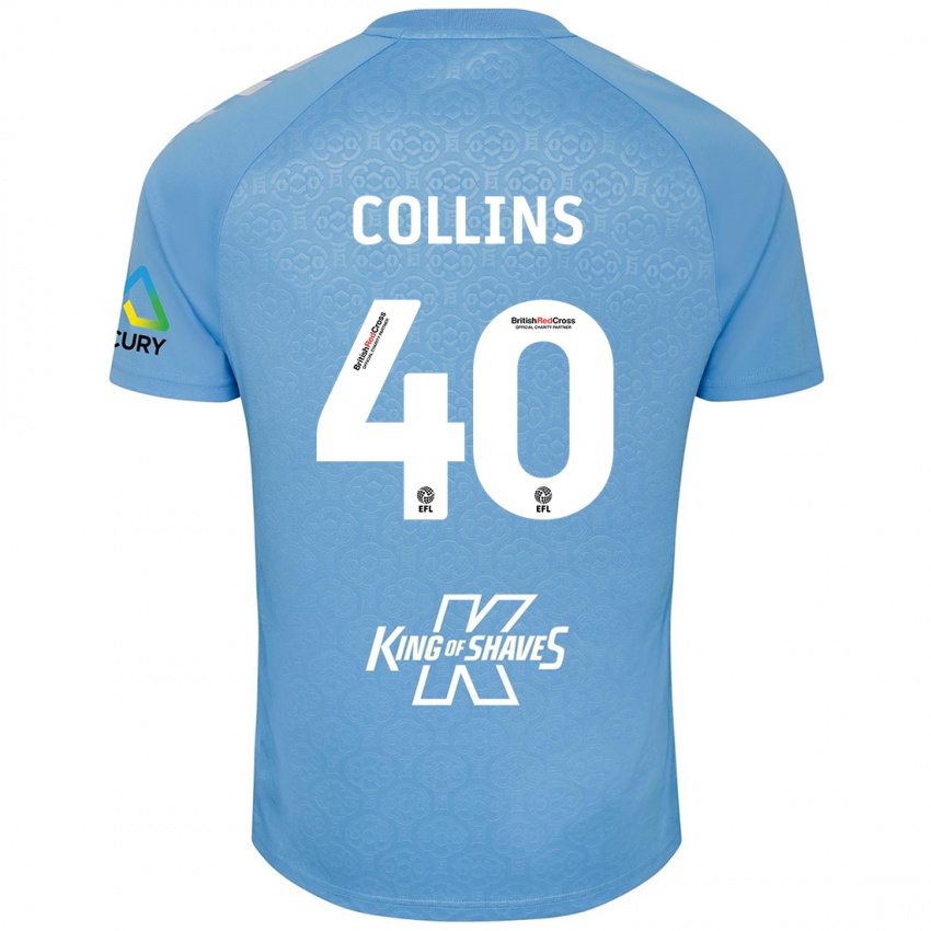 Gyermek Brad Collins #40 Kék Fehér Hazai Jersey 2024/25 Mez Póló Ing