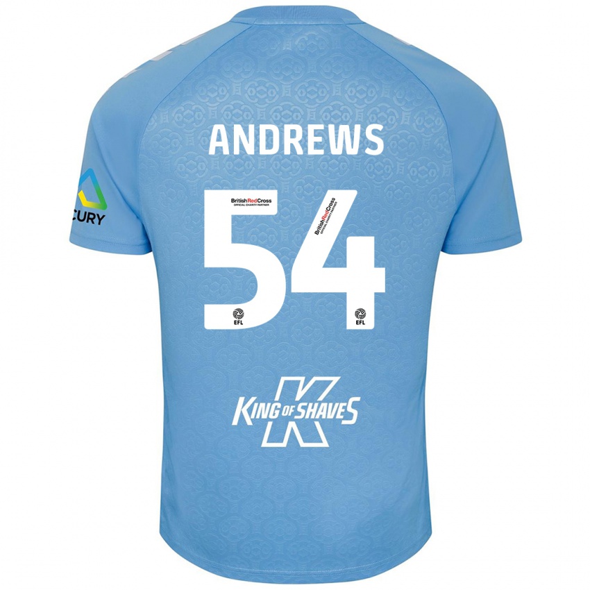 Gyermek Kai Andrews #54 Kék Fehér Hazai Jersey 2024/25 Mez Póló Ing