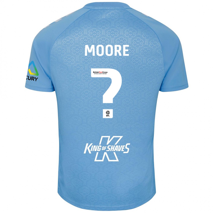 Gyermek Isaac Moore #0 Kék Fehér Hazai Jersey 2024/25 Mez Póló Ing