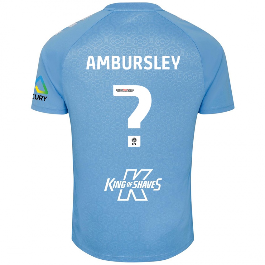 Gyermek Conrad Ambursley #0 Kék Fehér Hazai Jersey 2024/25 Mez Póló Ing