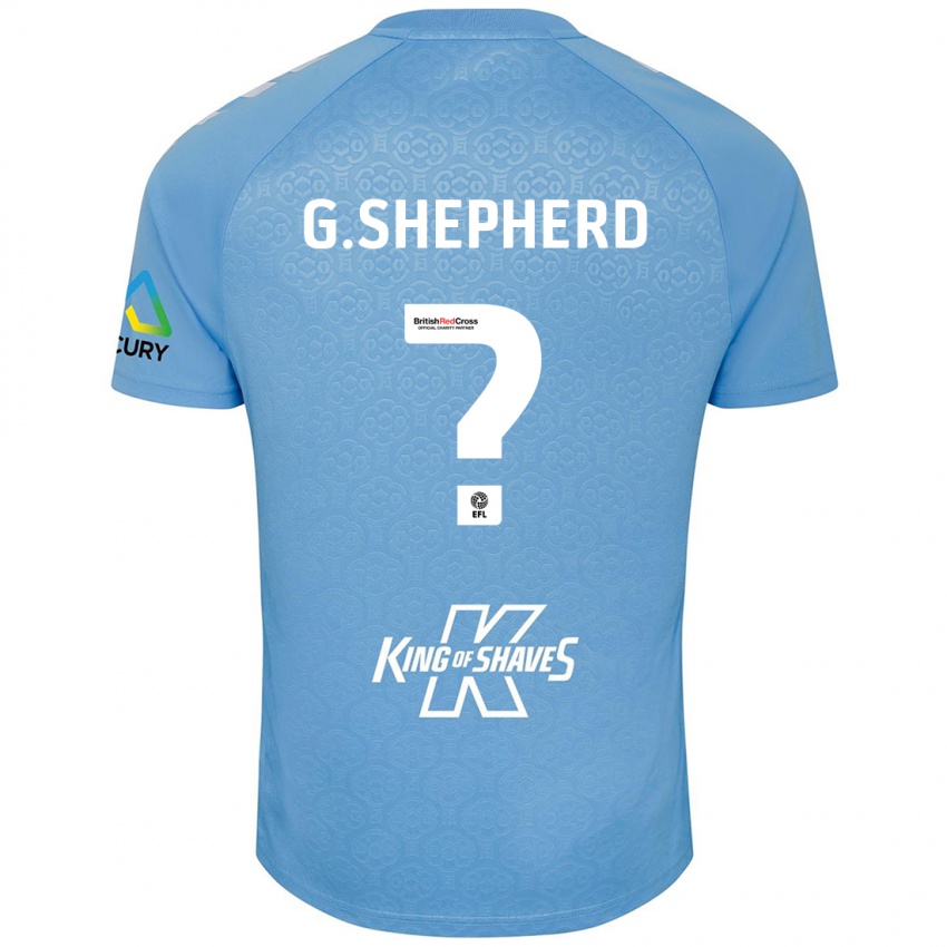 Gyermek George Shepherd #0 Kék Fehér Hazai Jersey 2024/25 Mez Póló Ing