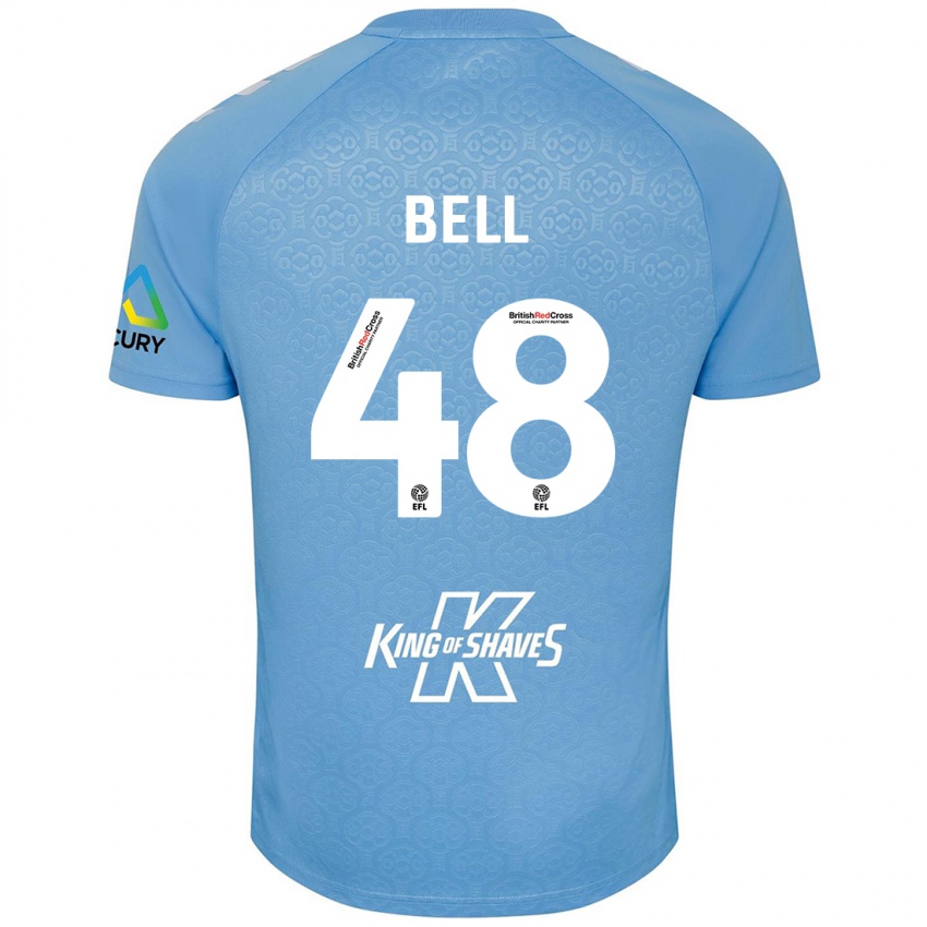 Gyermek Luke Bell #48 Kék Fehér Hazai Jersey 2024/25 Mez Póló Ing