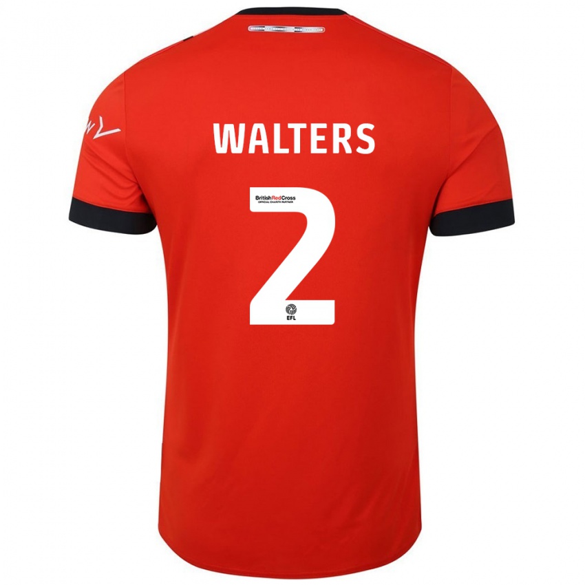 Gyermek Reuell Walters #2 Narancssárga Fekete Hazai Jersey 2024/25 Mez Póló Ing