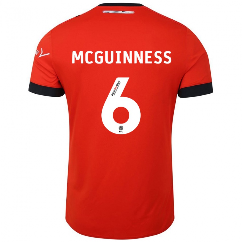 Gyermek Mark Mcguinness #6 Narancssárga Fekete Hazai Jersey 2024/25 Mez Póló Ing