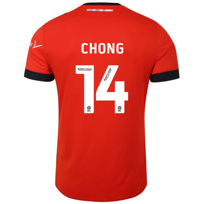 Gyermek Tahith Chong #14 Narancssárga Fekete Hazai Jersey 2024/25 Mez Póló Ing