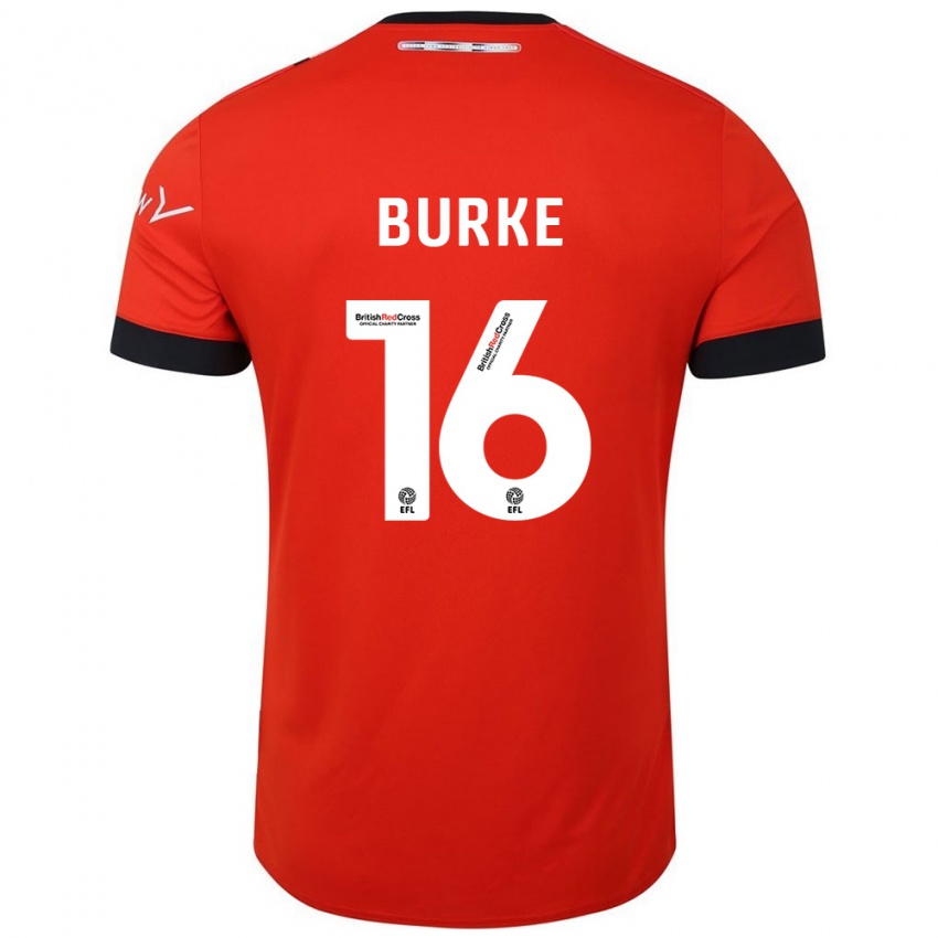 Gyermek Reece Burke #16 Narancssárga Fekete Hazai Jersey 2024/25 Mez Póló Ing