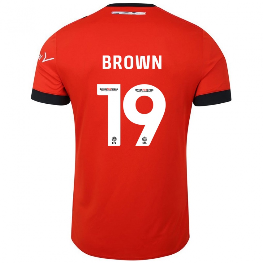 Gyermek Jacob Brown #19 Narancssárga Fekete Hazai Jersey 2024/25 Mez Póló Ing