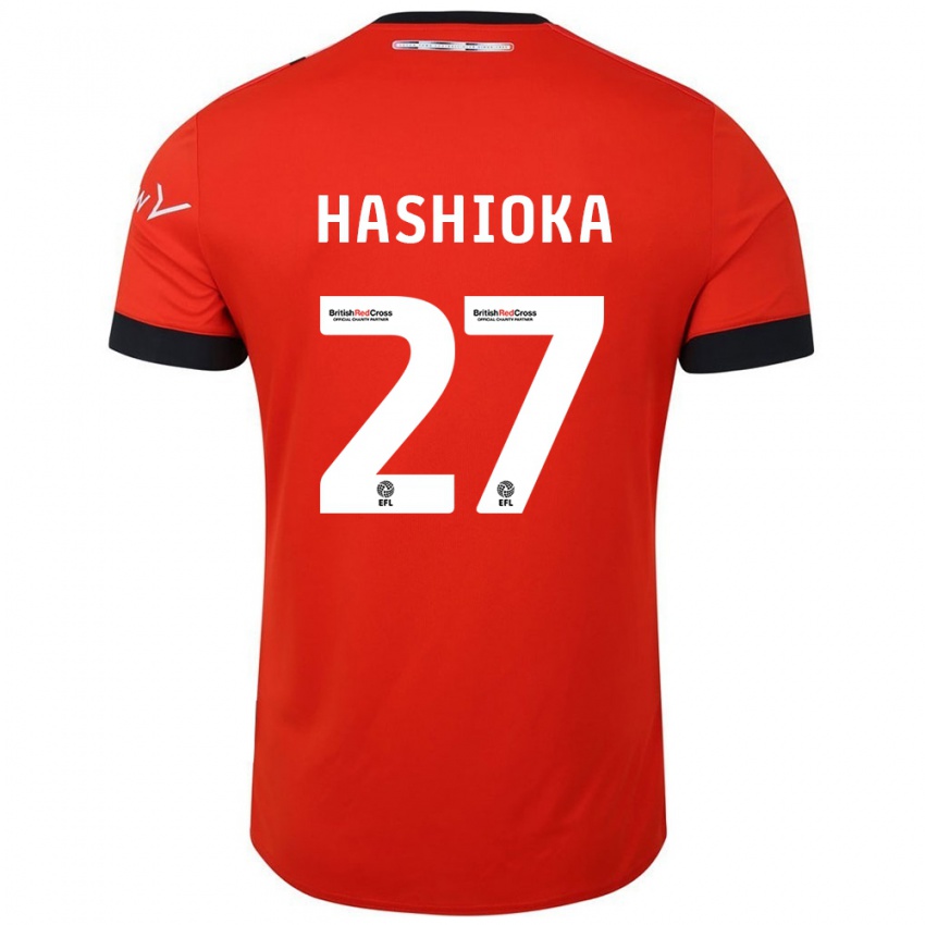 Gyermek Daiki Hashioka #27 Narancssárga Fekete Hazai Jersey 2024/25 Mez Póló Ing