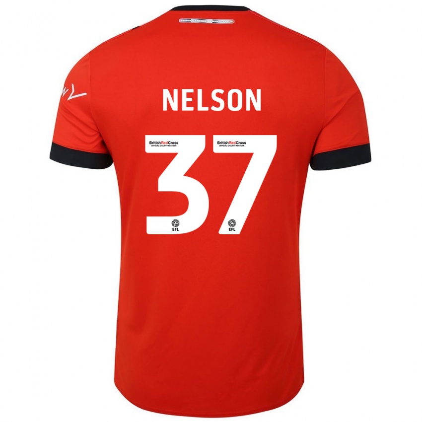 Gyermek Zack Nelson #37 Narancssárga Fekete Hazai Jersey 2024/25 Mez Póló Ing