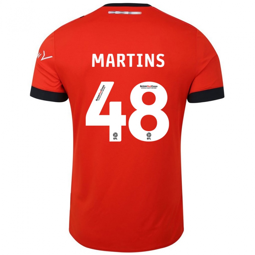 Gyermek Dominic Dos Santos Martins #48 Narancssárga Fekete Hazai Jersey 2024/25 Mez Póló Ing